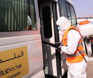 تعقيم كافة حافلات ومواقع الشركة